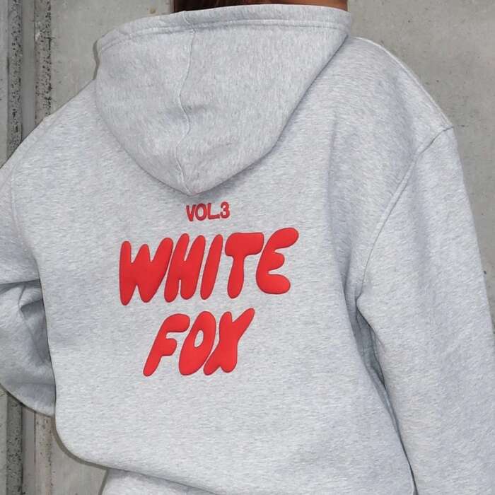 Alloy Grey White Fox Hoodie